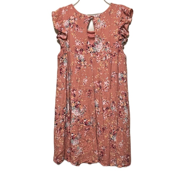 mm mm mm, Flirty Short Ruffle Sleeves, Floral, Ditsy Dress, Multi, Size XL - Picture 2 of 9